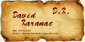 David Karanac vizit kartica